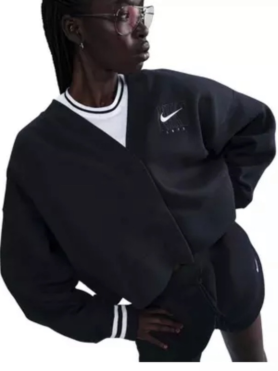 Nike Jackets & Blazers - Nike Women's Sportswear Phoenix Fleece Over-Oversized Graphic Cardigan-Black XS
